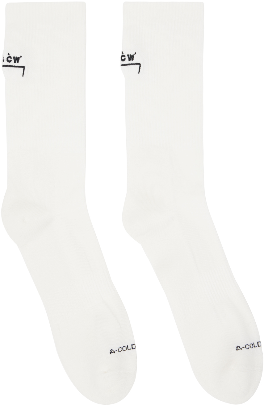 Shop A-cold-wall* Off-white Bracket Socks In Bone Bone