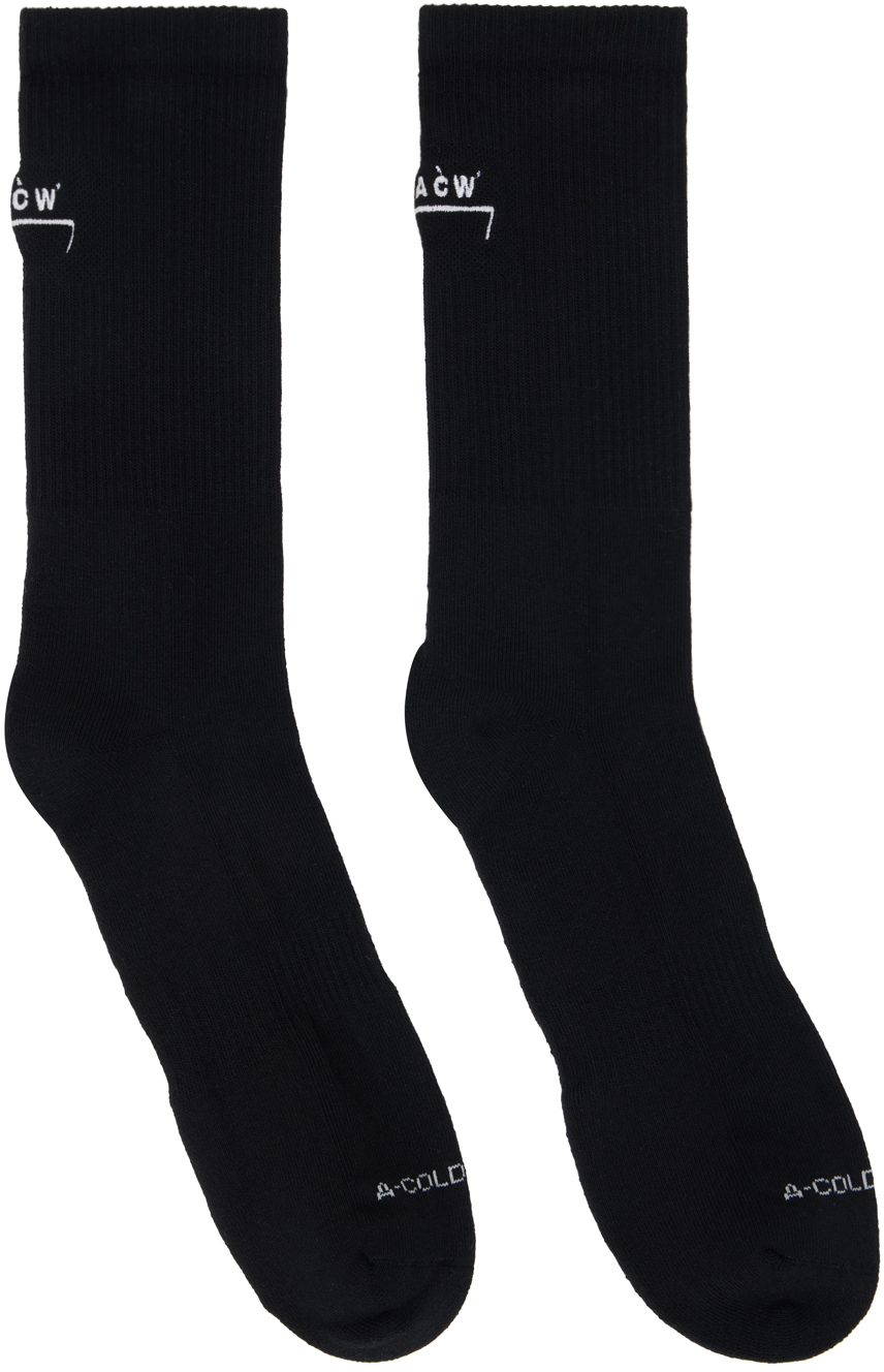 Shop A-cold-wall* Black Bracket Socks In Onyx Onyx