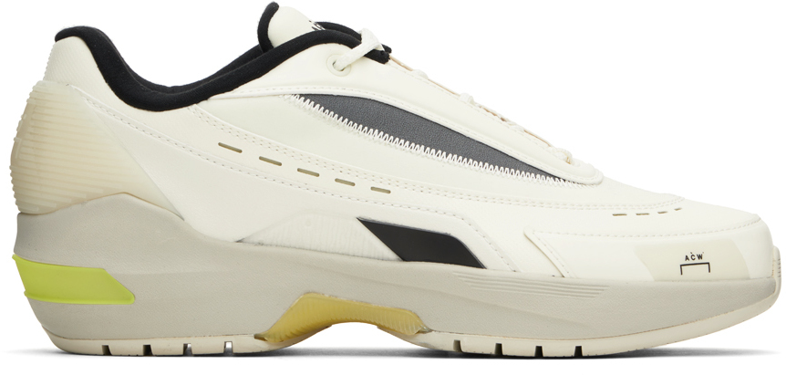 Shop A-cold-wall* Off-white Vector Sneakers In Bone/volt Yellow