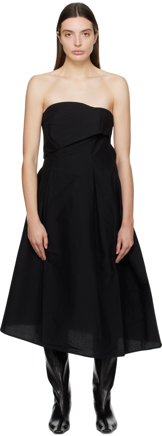 Cordera Black Strapless Midi Dress