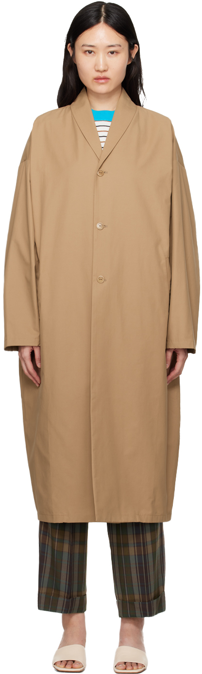 Shop Cordera Beige Cover Up Trench Coat In Camel