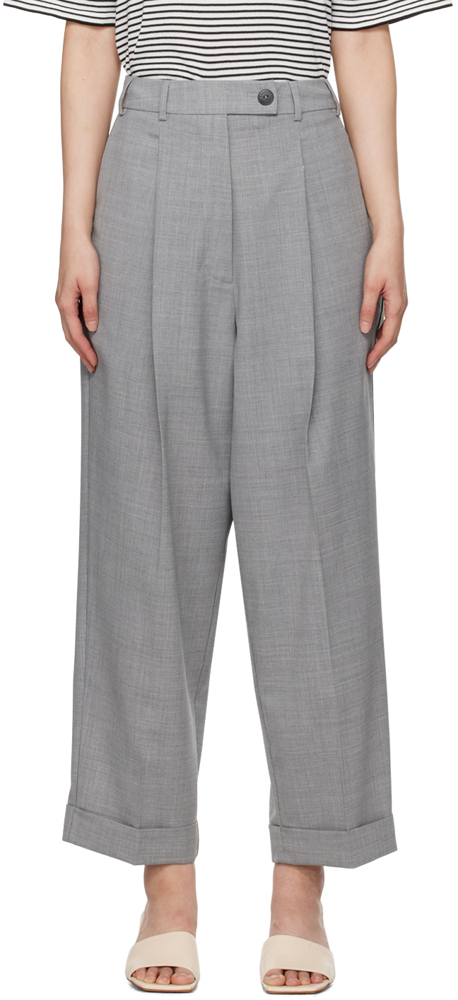 Cordera Gray Tailoring Masculine Trousers In Grey