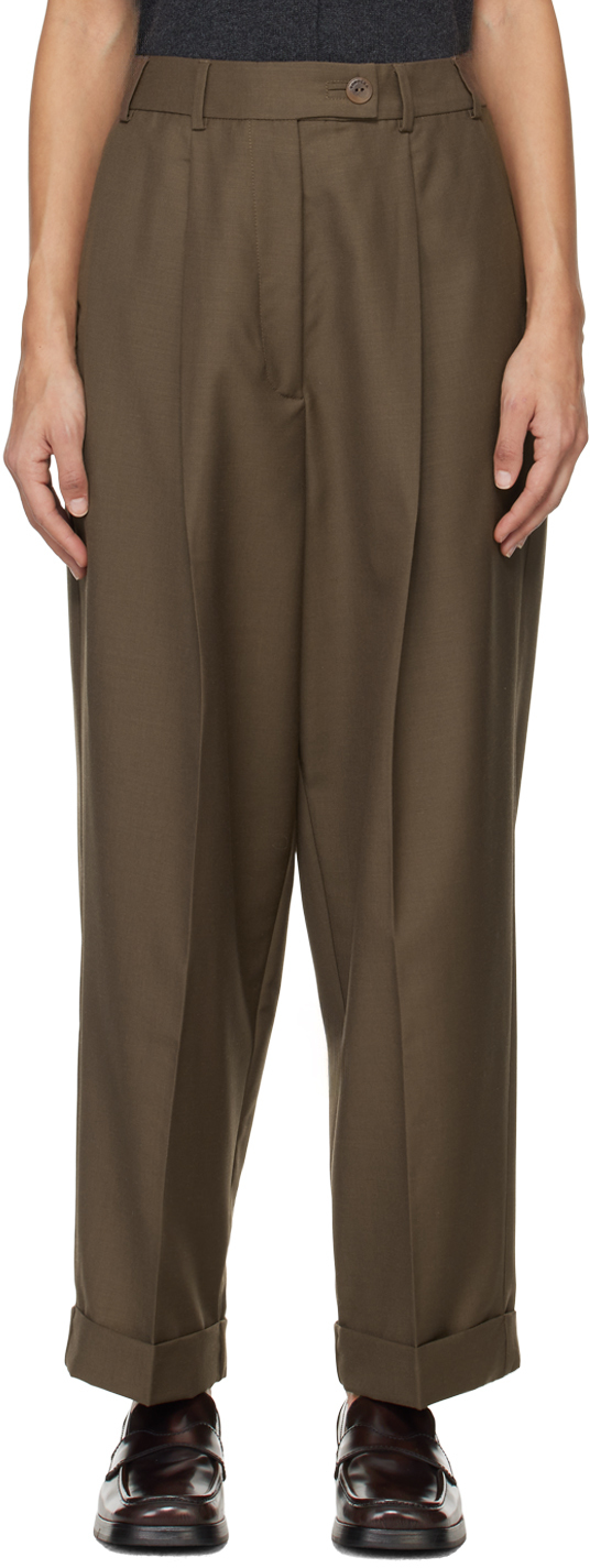 Brown Tailoring Carrot Trousers