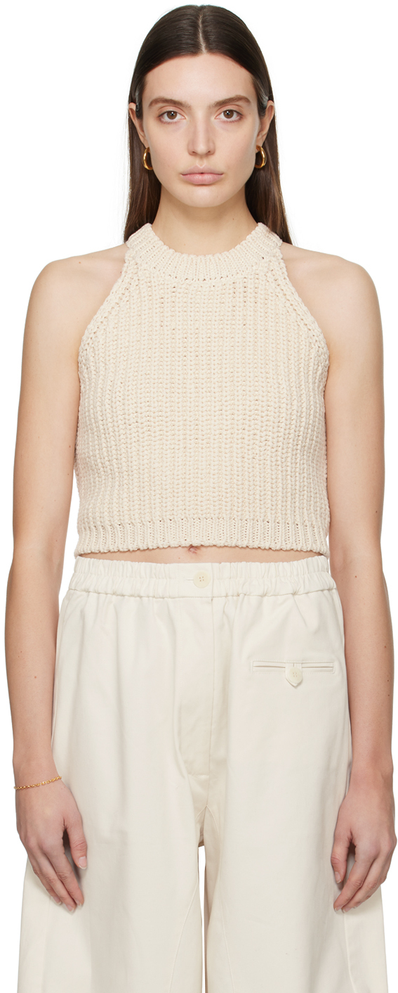 Cordera Off-white Cropped Tank Top In Neutral