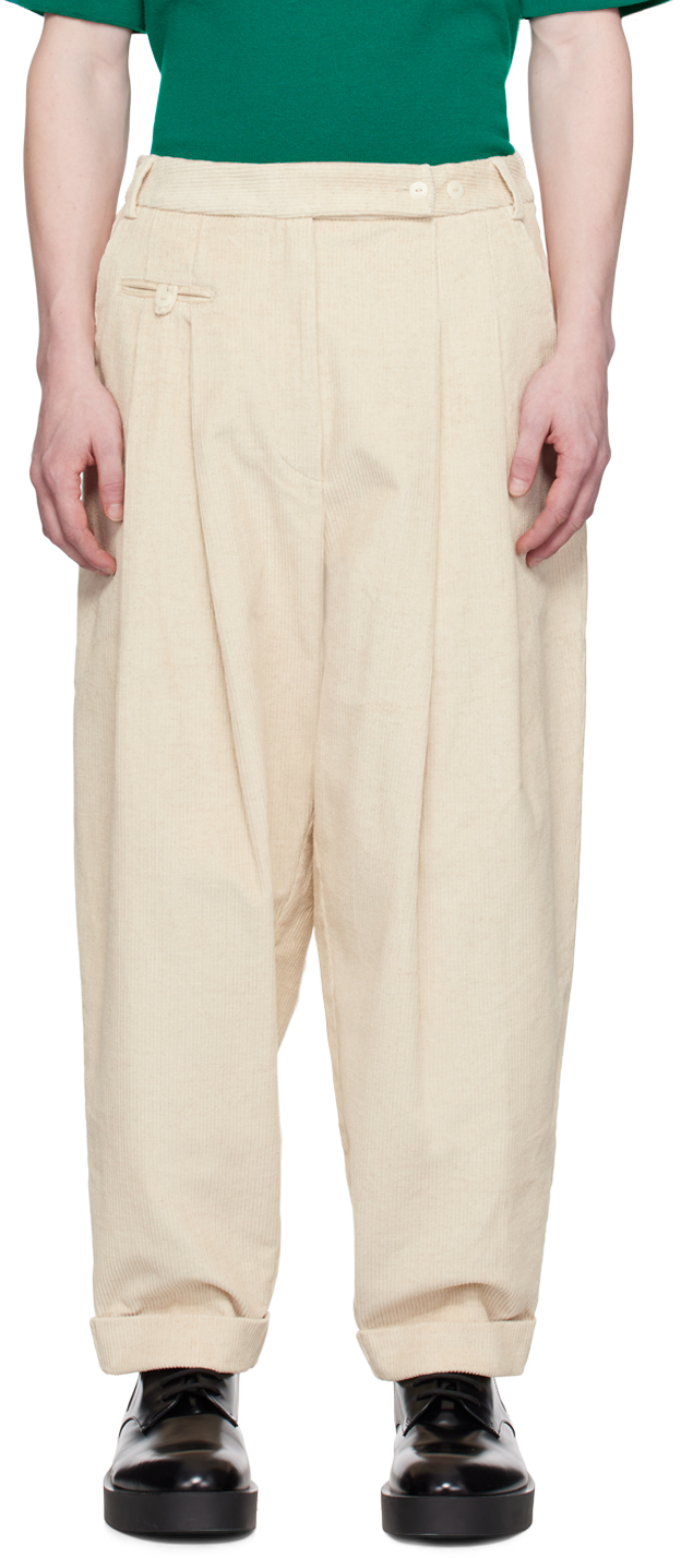 Cordera Beige Undyed Trousers In Cream