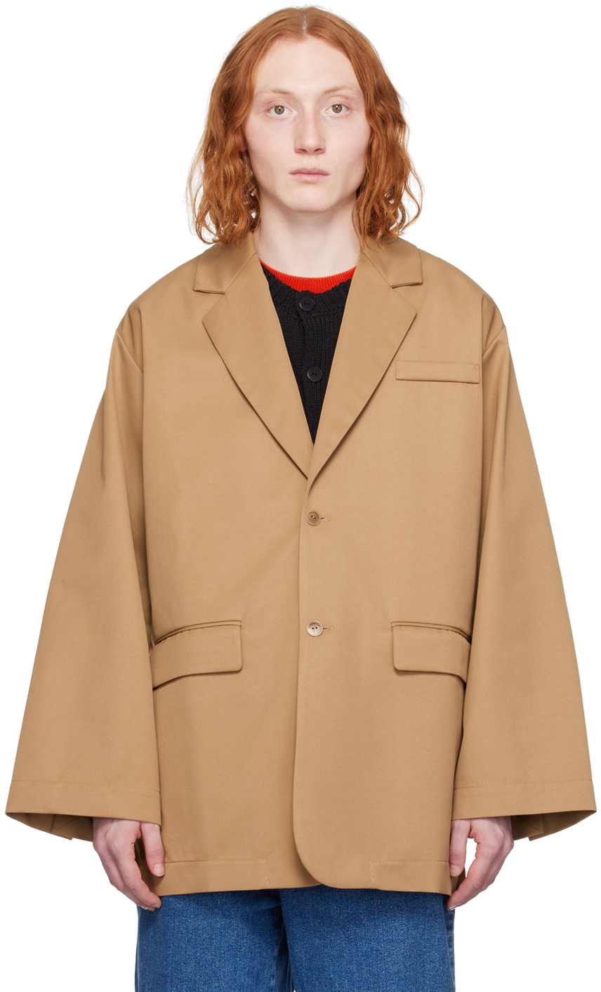 oversized tan blazer
