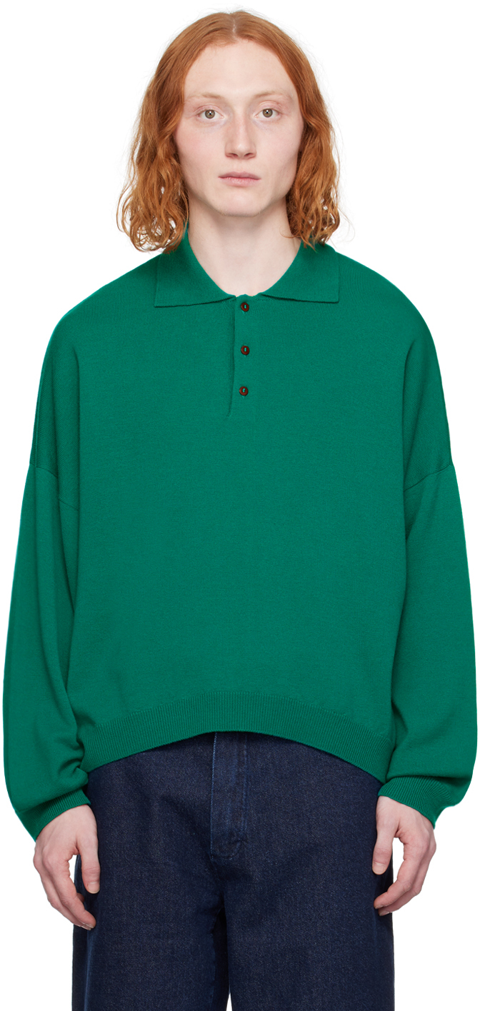 Green Cropped Polo by Cordera on Sale