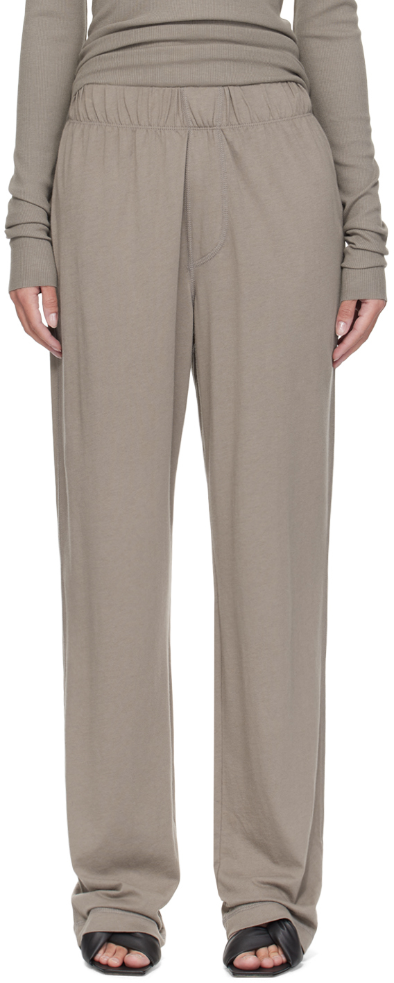 Shop Éterne Taupe Wide-leg Lounge Pants In Clay