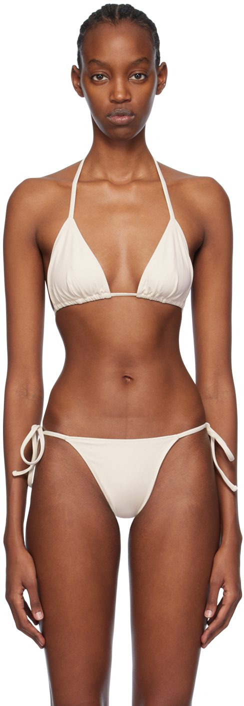 Shop Éterne Off-white Isla Bikini Top In Ivory