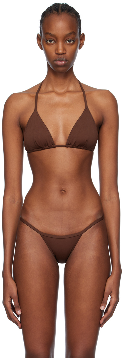 Éterne Brown Thea 90s Bikini Top In 棕色