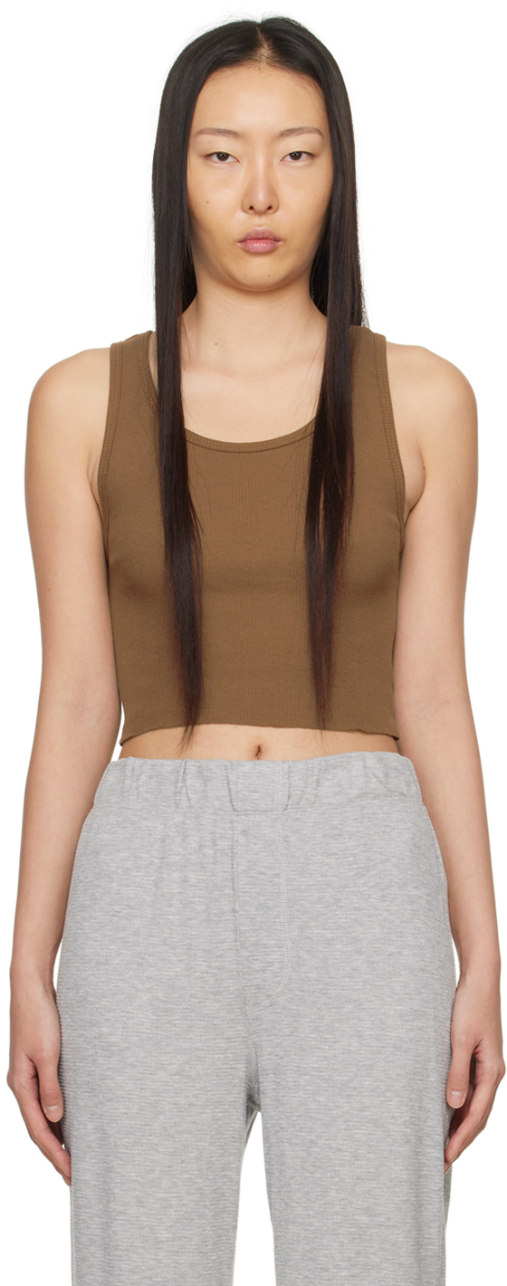 Éterne Brown Cropped Tank Top In Earth
