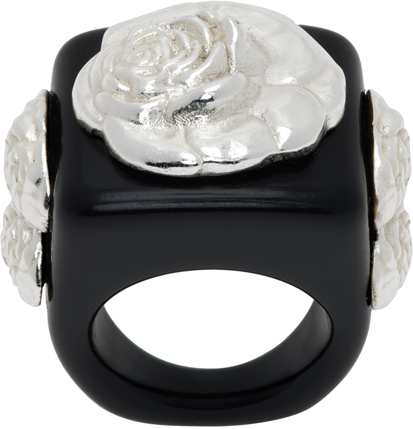Black & Silver Roséton Ring