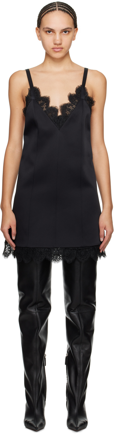 Shop Khaite Black Bo Minidress In 200 Black