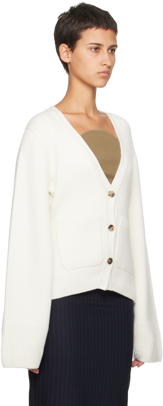 Shop Khaite Off-white 'the Scarlet' Cardigan In 183 Glaze