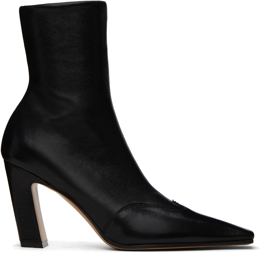 Khaite Nevada 85 Leather Ankle Boots In Black
