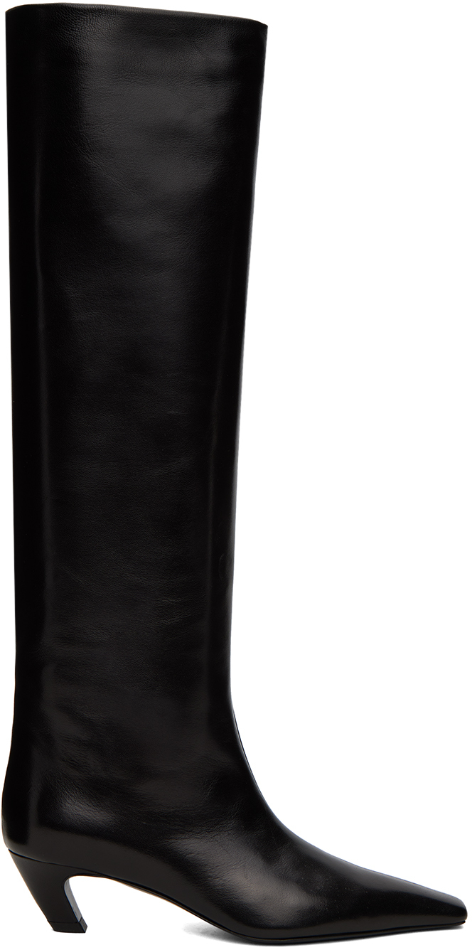 Khaite Black 'the Davis' Boots In 200 Black