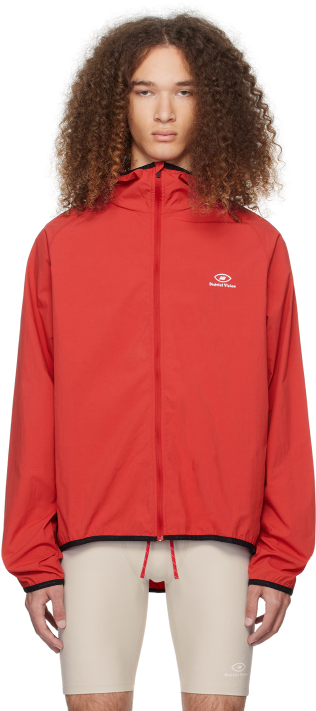 District Vision Red New Balance Edition Jacket In Goji Red