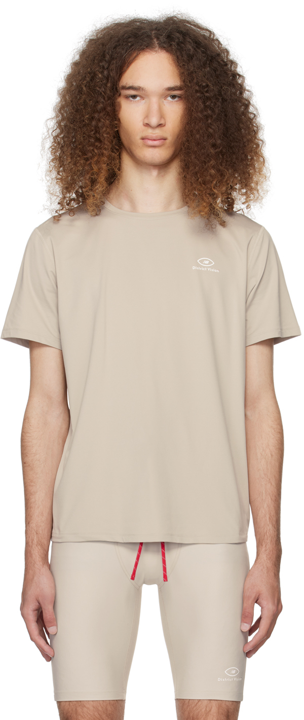 District Vision Gray New Balance Edition T-shirt In Stone