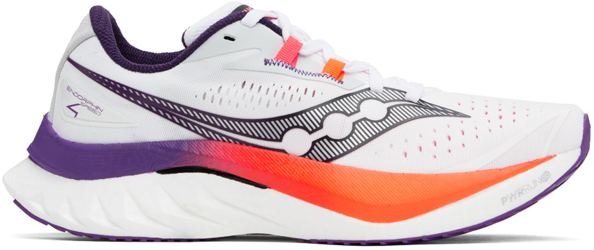 White & Orange Endorphin Speed 4 Sneakers