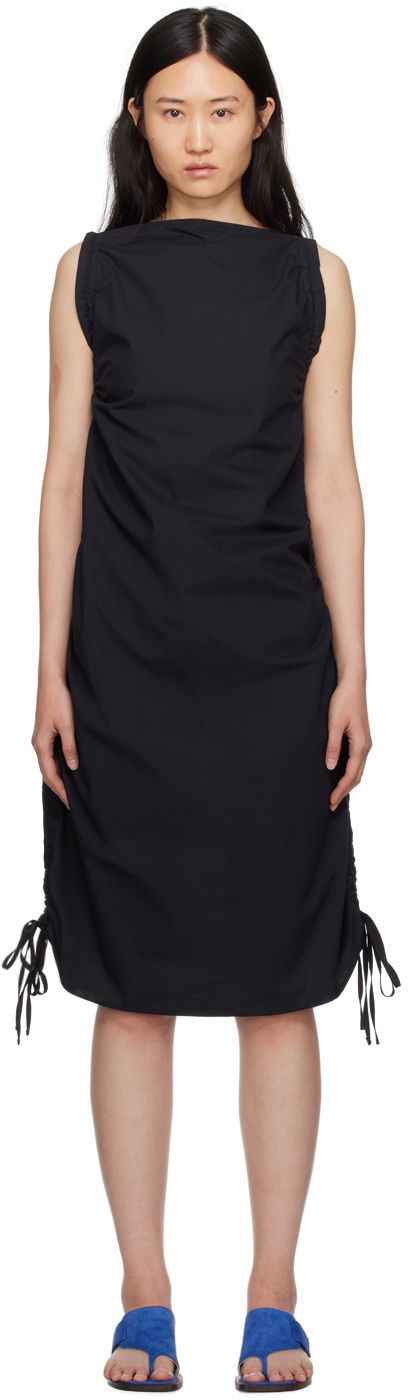 Black Pictorial Midi Dress