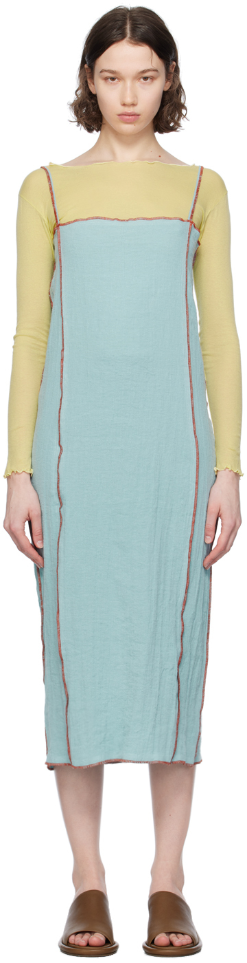 Baserange: Blue Shok Midi Dress | SSENSE