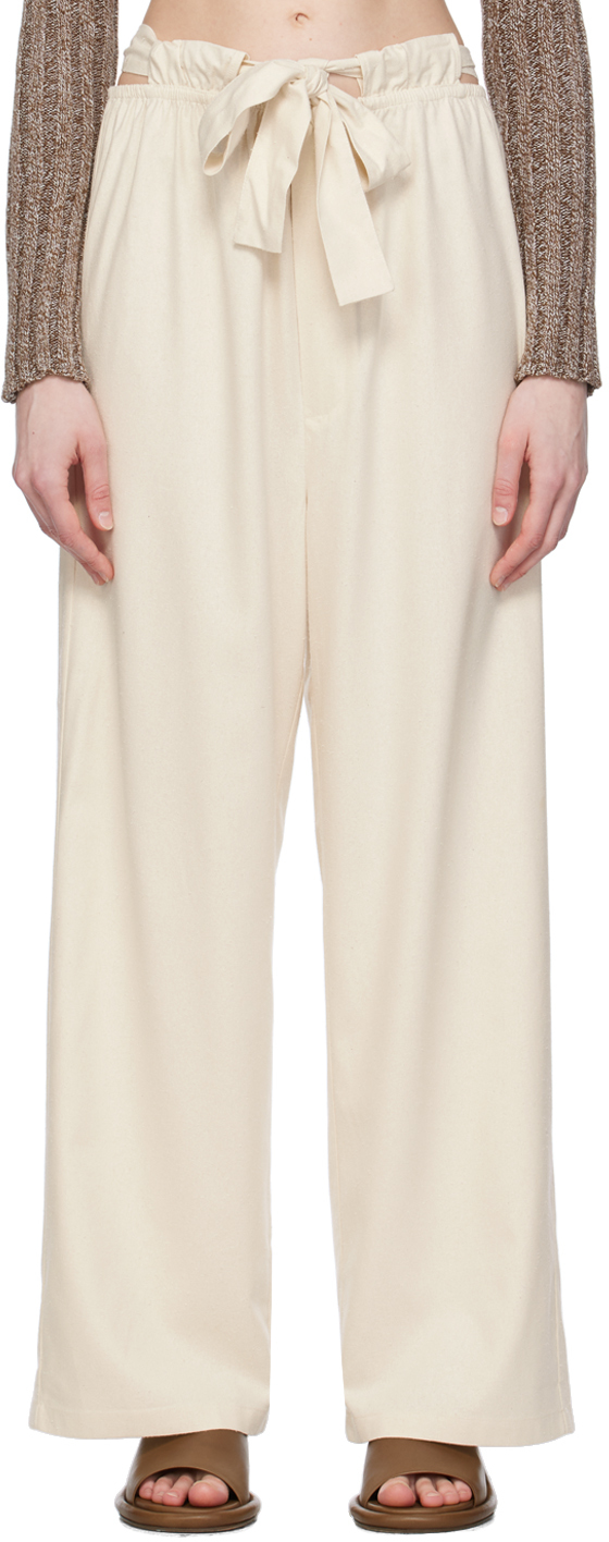 Baserange Off-white Node Trousers In Undyed