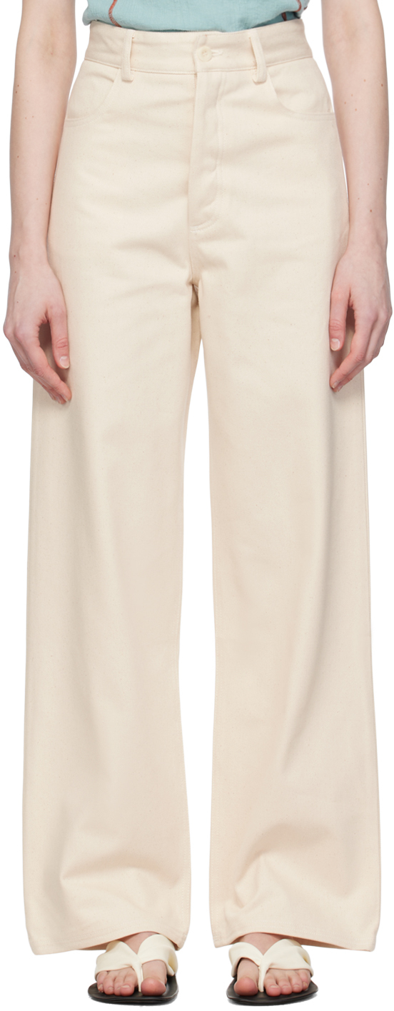 Baserange Off-white Navalo Trousers In Undyed