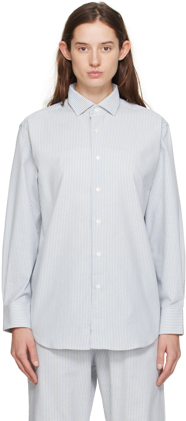 Baserange Ole Shirt in Red Blue Stripe Curated at Jake and Jones