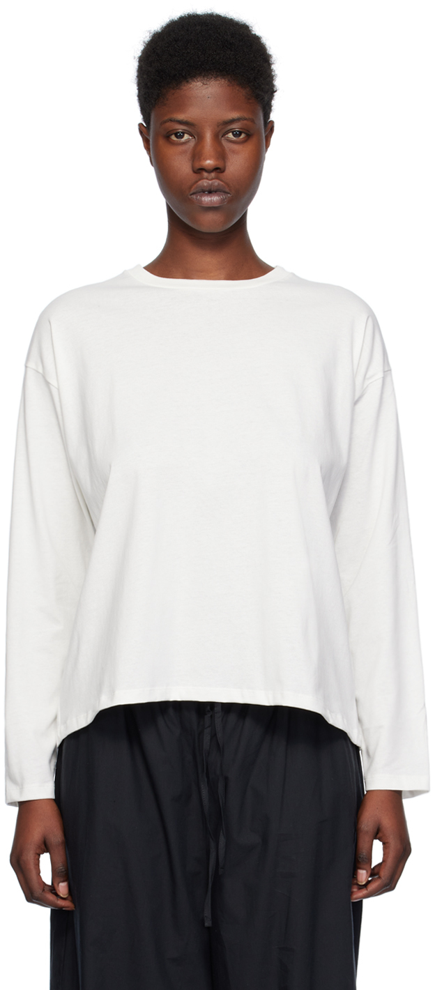Baserange: White Loose Long Sleeve T-Shirt | SSENSE Canada