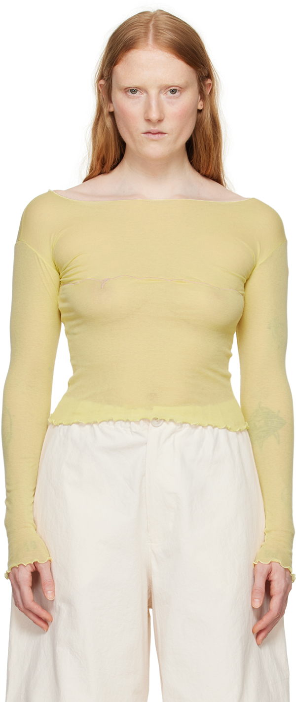 Shop Baserange Yellow Tabbys Star Long Sleeve T-shirt In One Yellow