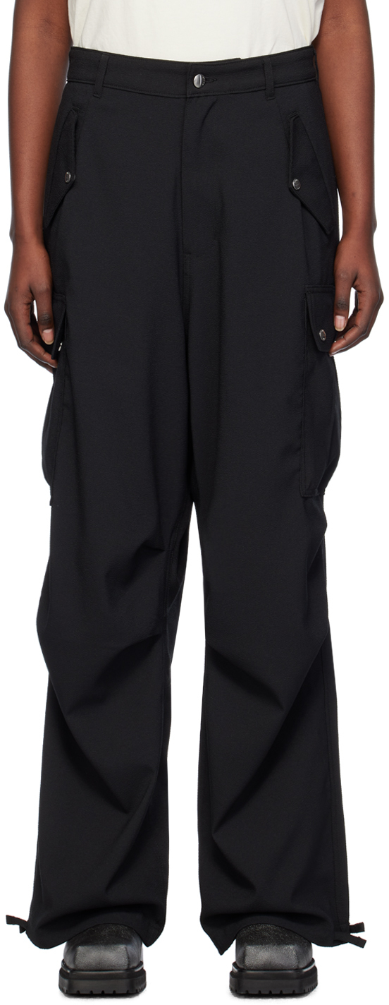 Rhude Black Cargo Pocket Trousers In 0372 Black