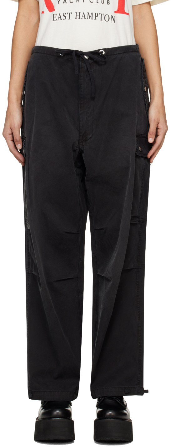 Rhude SSENSE Exclusive Black Parachute Trousers