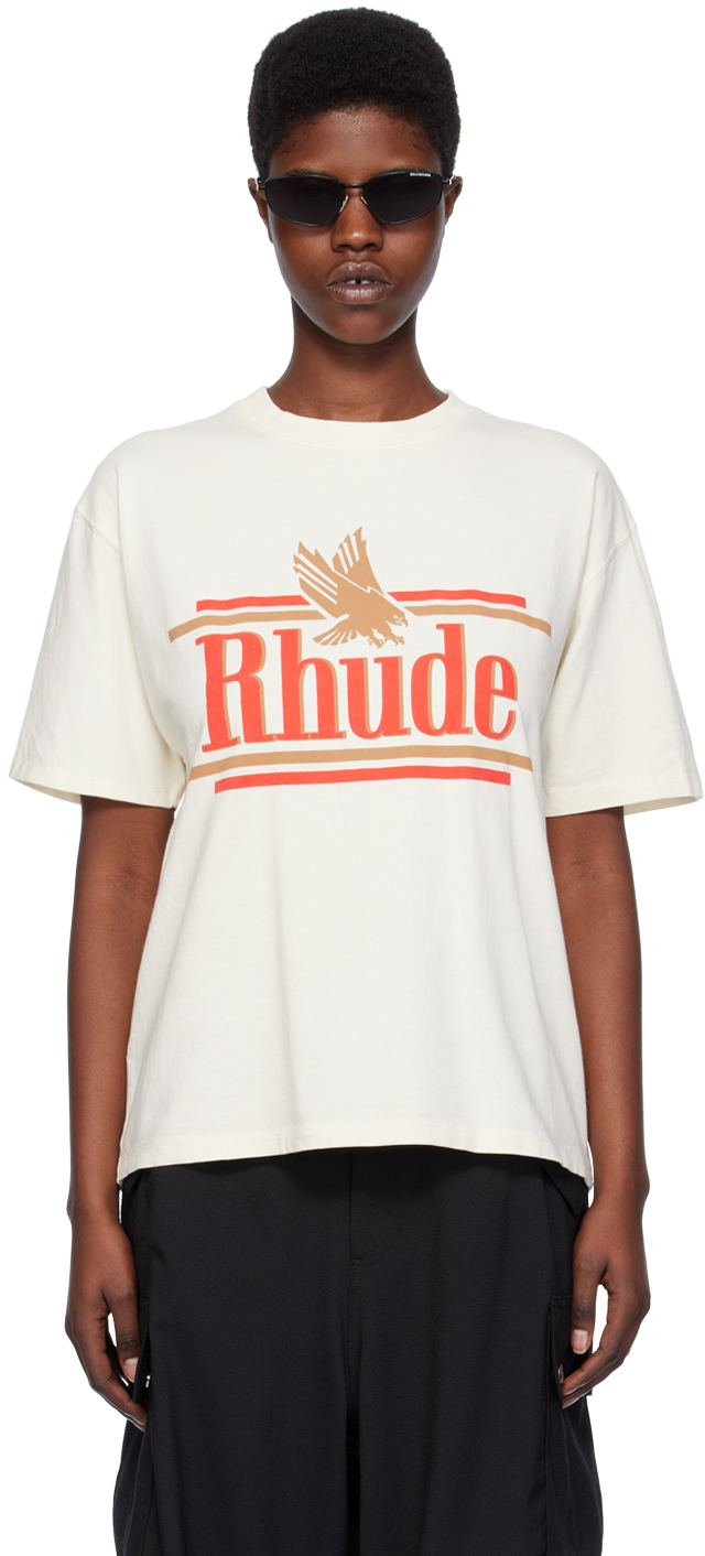 Rhude Off-white Rossa T-shirt In 0611 Vtg White