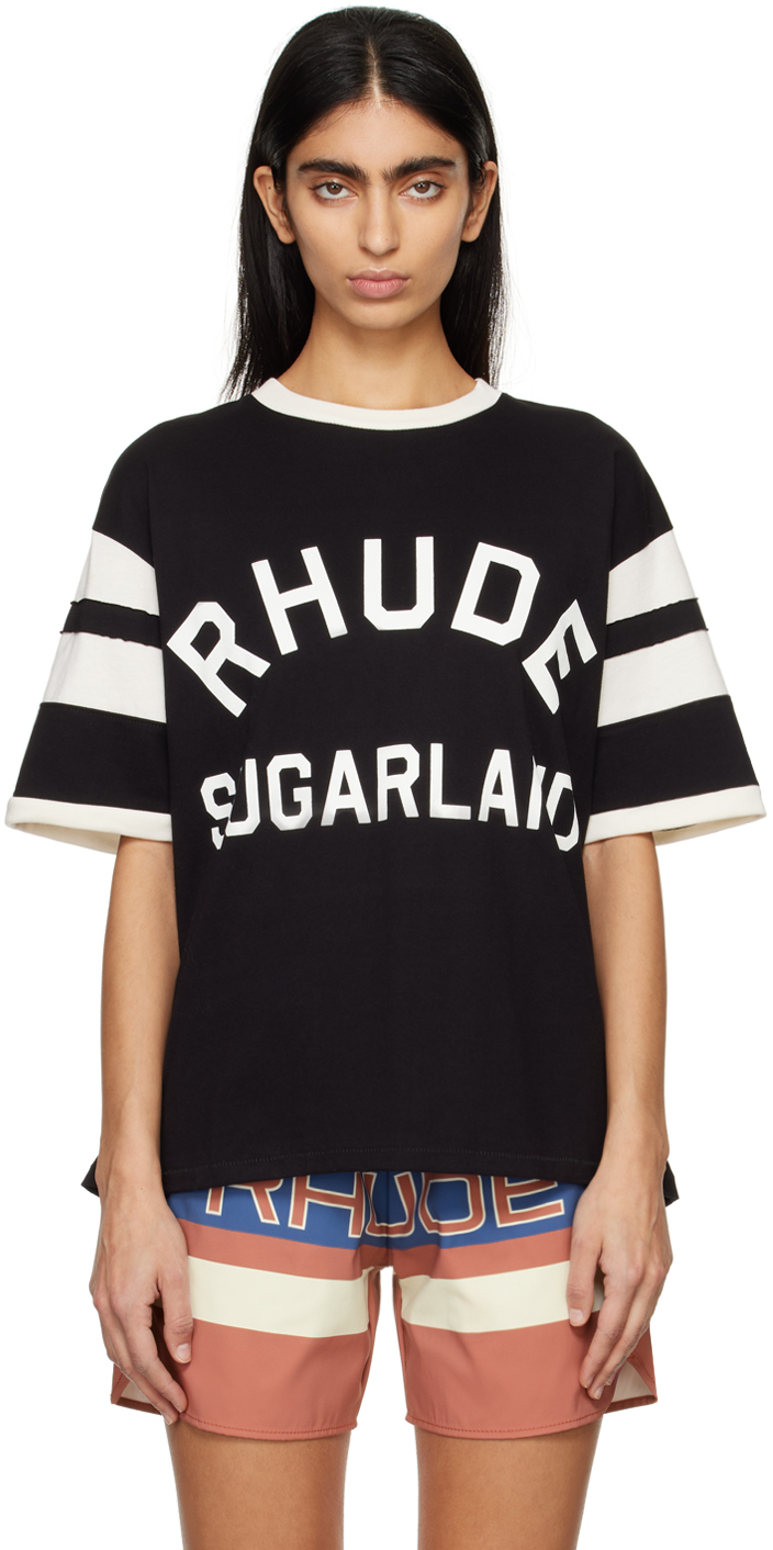 Rhude Black 'sugarland' T-shirt In 0372 Black