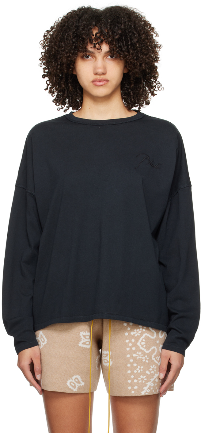 Rhude Black Embroidered Long Sleeve T-Shirt