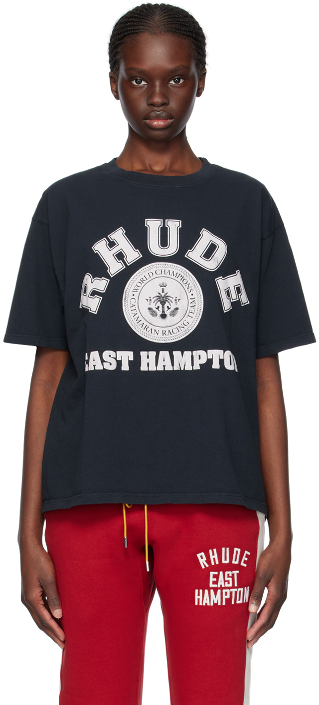 Shop Rhude Black Hampton Catamaran T-shirt In 0610 Vtg Black