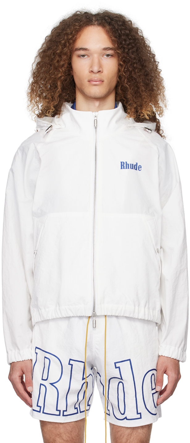 Shop Rhude White Paneled Track Jacket