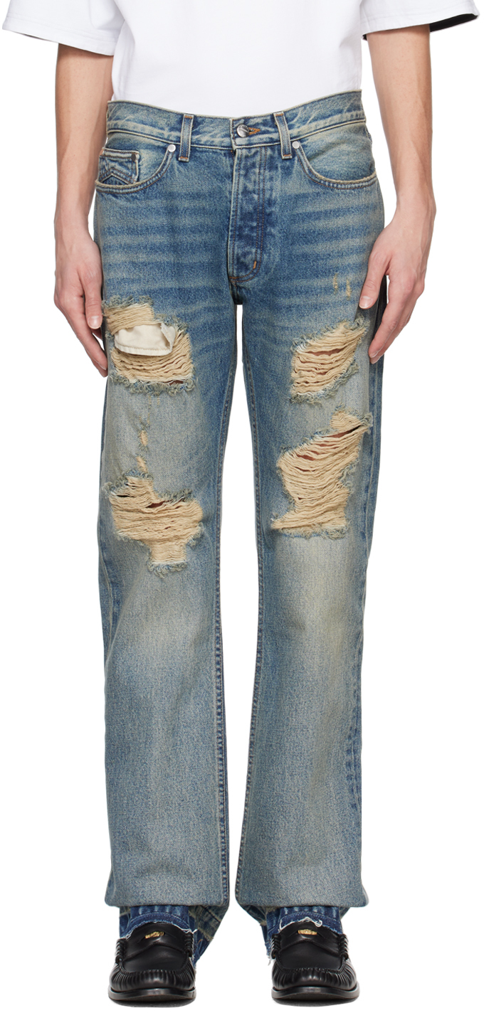 Rhude Indigo Beach Bum Jeans In Dark Indigo