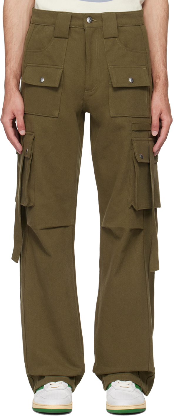 Shop Rhude Green Pockets Cargo Pants In Olive