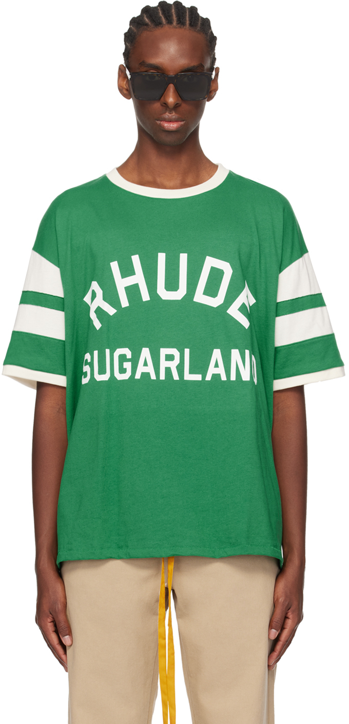 Shop Rhude Green 'sugarland' T-shirt