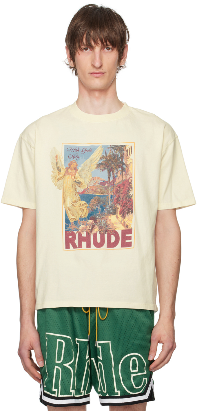 rhudeRHUDE オフホワイトコットンシャツ