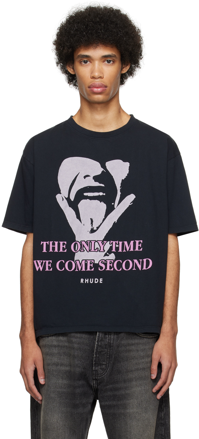 Black 'Come Second' T-Shirt
