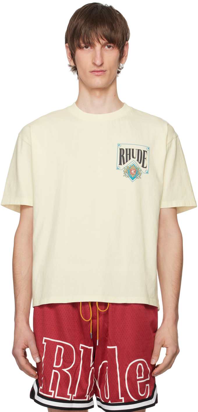 Rhude: Off-White Card T-Shirt | SSENSE
