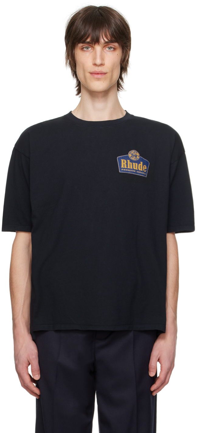 Shop Rhude Black Grand Cru T-shirt In Vtg Black