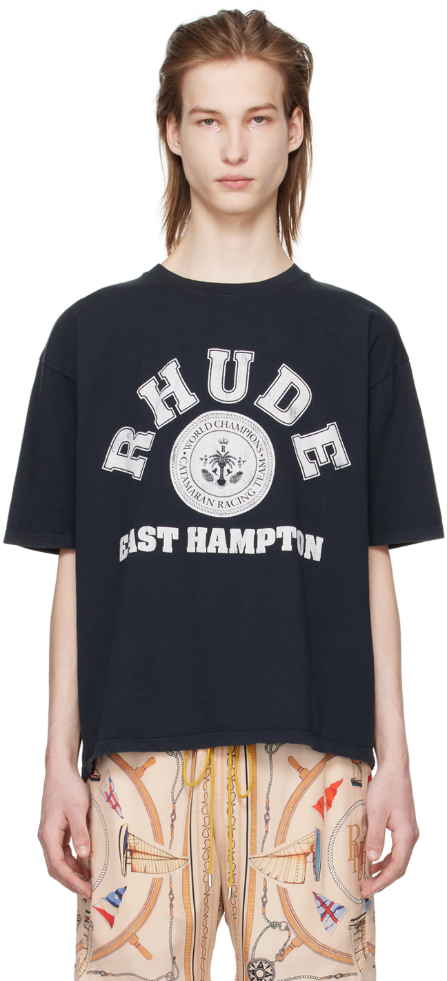 Shop Rhude Black Hampton Catamaran T-shirt In Vtg Black