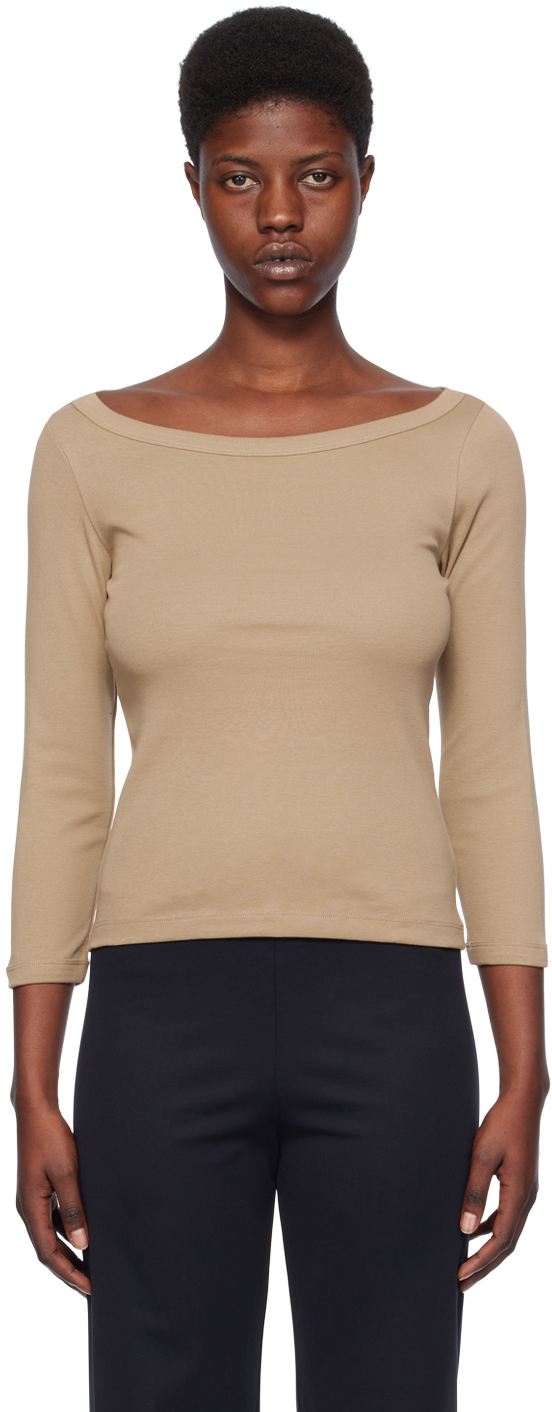 Flore Flore Taupe Steffi Long Sleeve T-shirt In Dune