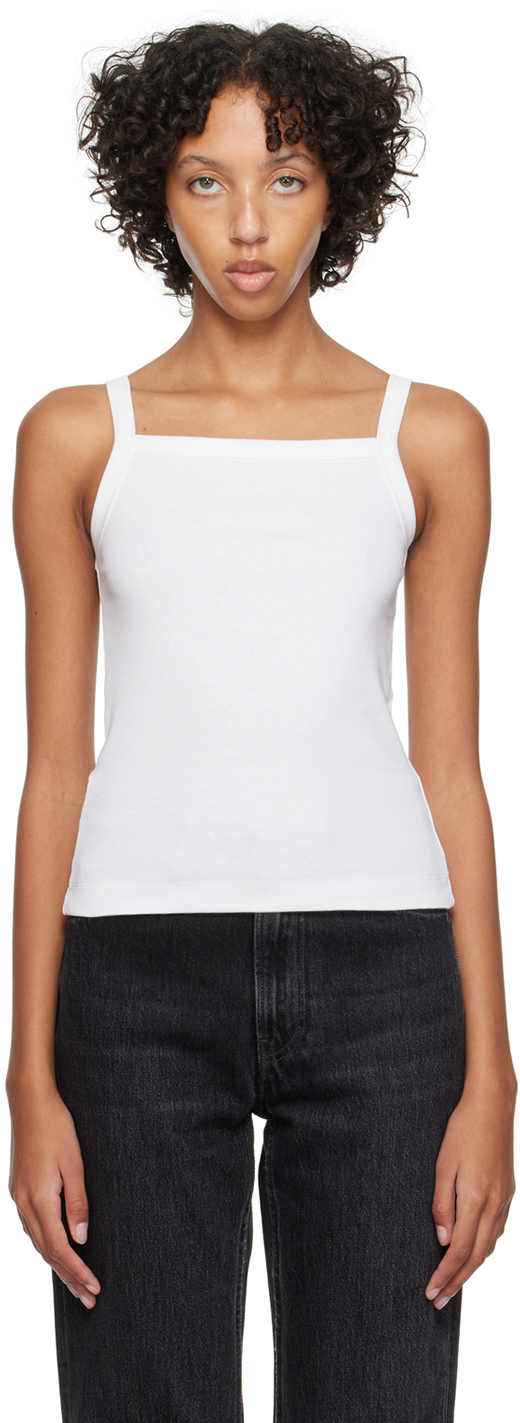 White Esme organic-cotton tank top, FLORE FLORE