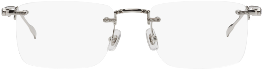 Montblanc Silver Rimless Glasses In Silver-silver-transp
