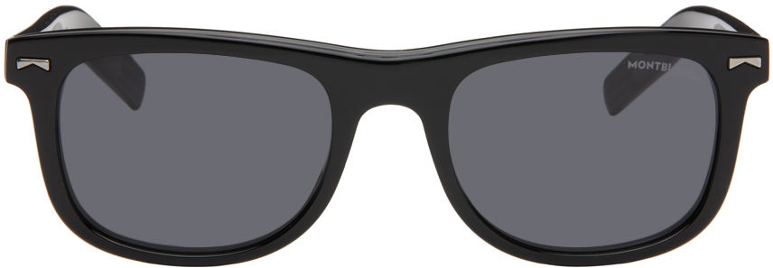 Montblanc Black Rectangular Sunglasses