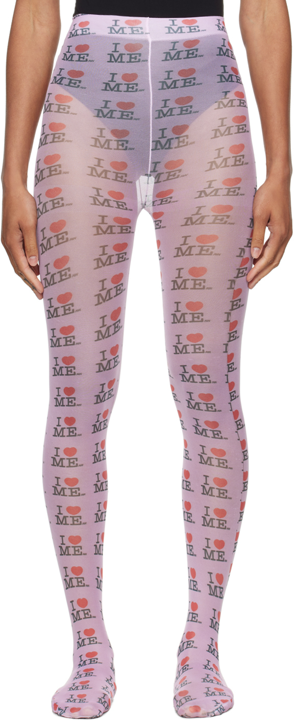Shop Ashley Williams Pink 'i Heart Me' Tights